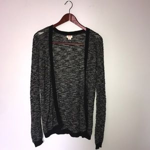 Black Marled Cardigan - Oversized Fit